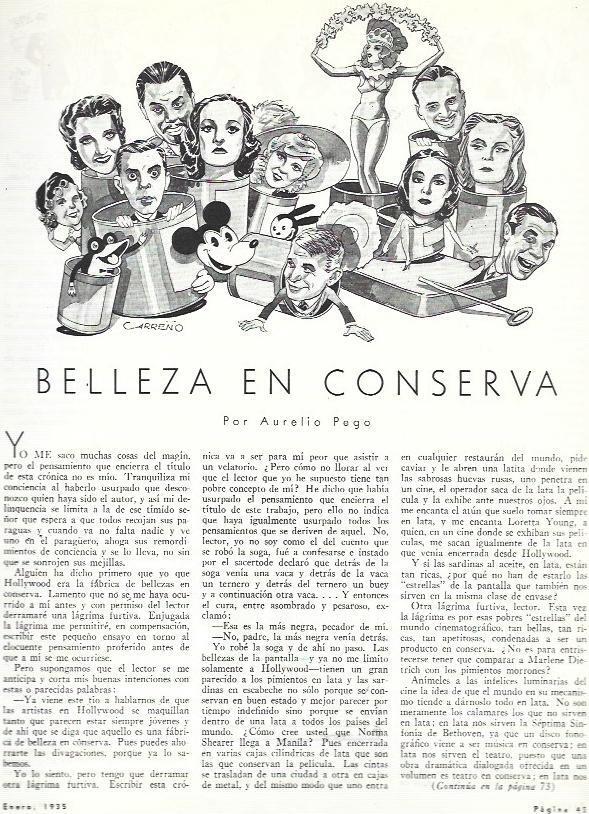 LAMINA 31931: Belleza en conserva, dibujo de Carreño