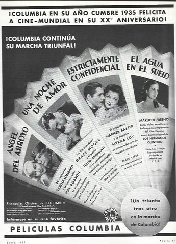 LAMINA 31934: Peliculas de Columbia en enero de 1935