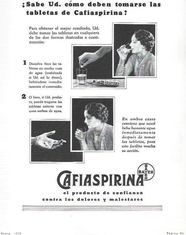 LAMINA 31935: Publicidad para tomar Cafiaspirina de Bayer
