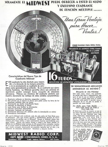 LAMINA 31938: Publicidad de Midwest Radio Corporation