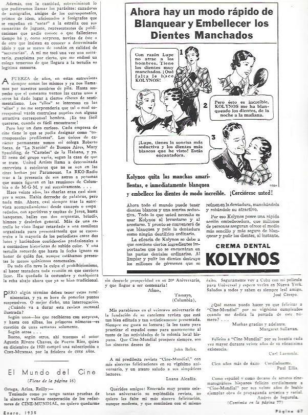 LAMINA 31942: Publicidad de crema dental Kolynos