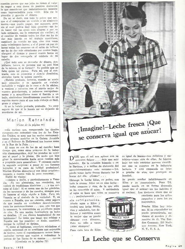 LAMINA 31943: Publicidad de Leche Klim