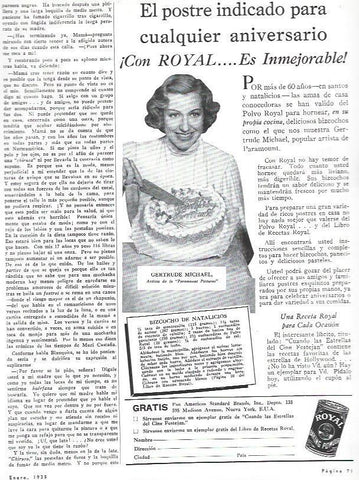 LAMINA 31944: Publicidad y receta de Royal