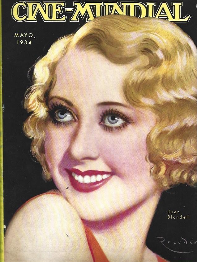 LAMINA 31848: Portada de la revista Cine-Mundial con Joan Blondell, mayo de 1934