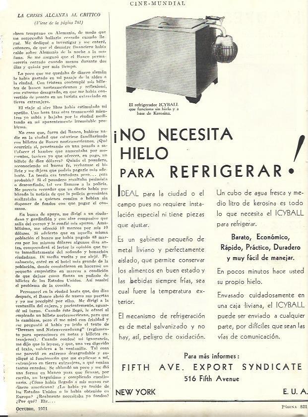 LAMINA 31846: Publicidad del refrigerador Icyball