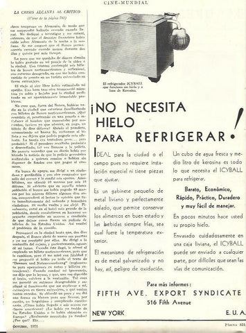 LAMINA 31846: Publicidad del refrigerador Icyball