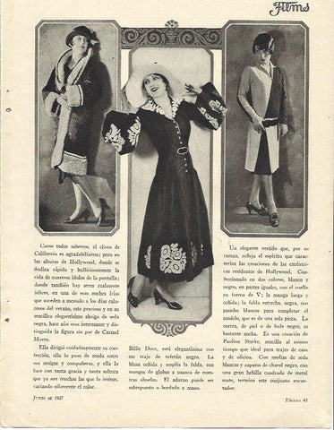 LAMINA 31762: Carmel Myers, Billie Dove y Paulina Starke