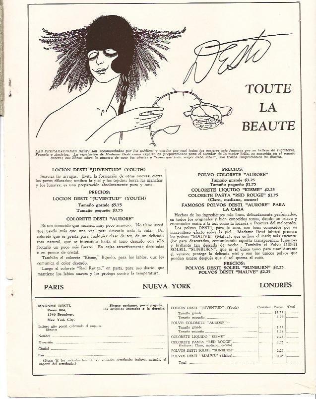 LAMINA 31773: Publicidad de Productos de Madame Desti
