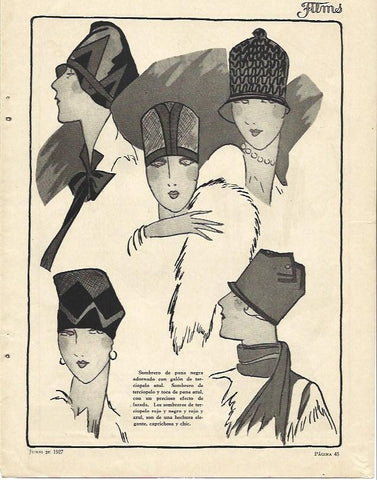 LAMINA 31763: Diseños de sombreros en 1927