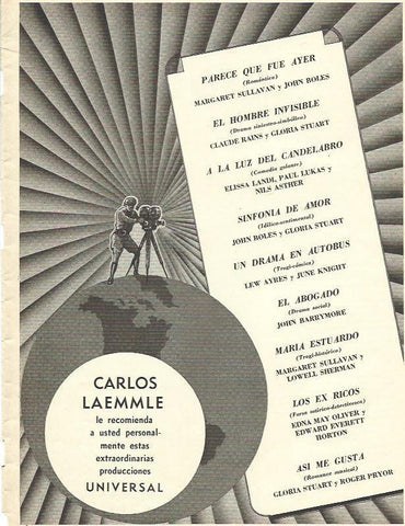 LAMINA 31716: Peliculas de Universal en abril de 1934