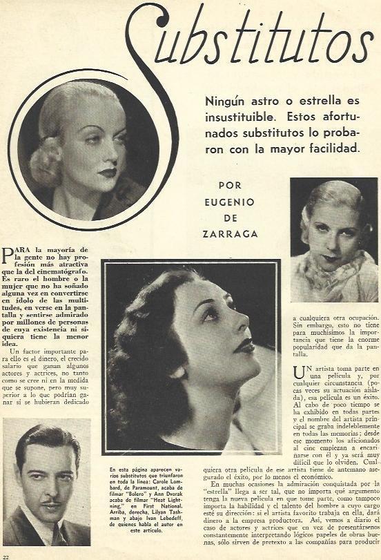 LAMINA 31724: Carole Lombart, Ann Dvorak, Lilyan Tashman e Ivan Lebedeff