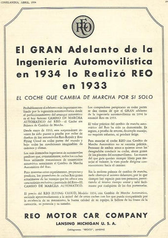 LAMINA 31733: Publicidad de REO Motor Car Company