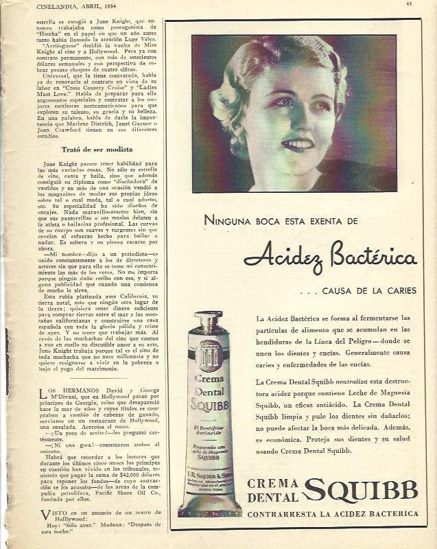 LAMINA 31735: Publicidad de crema dental Squibb
