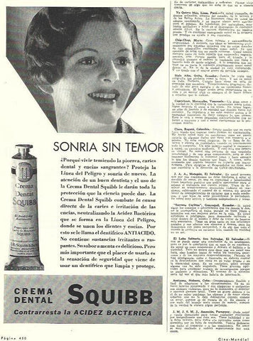 LAMINA 31779: Publicidad de Squibb, crema dental