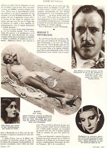 LAMINA 31821: Pola Negri, Lilyan Tashman y John Miljan