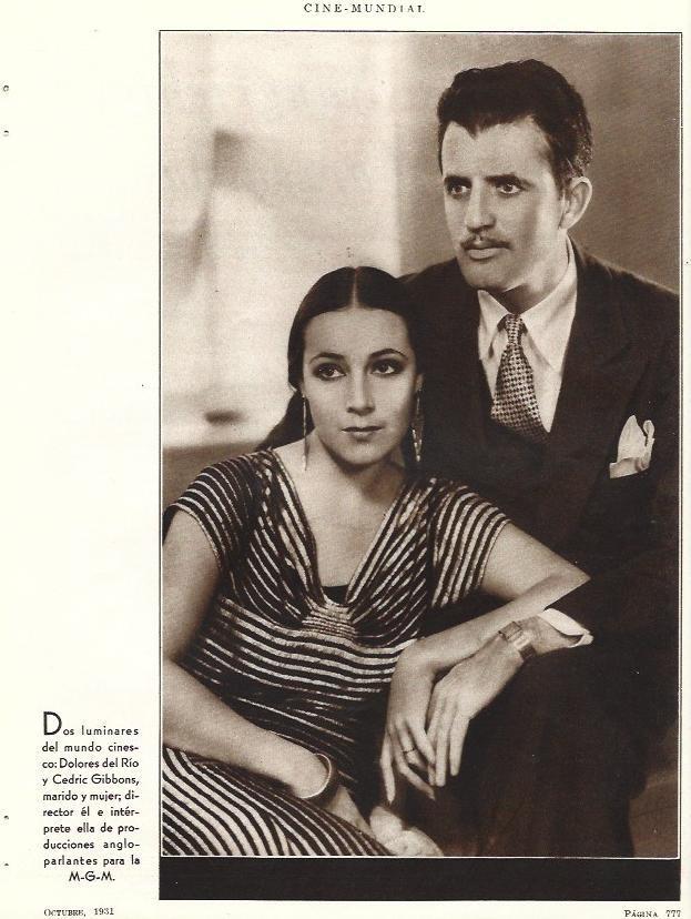 LAMINA 31824: Dolores del Rio y Cedric Gibbons