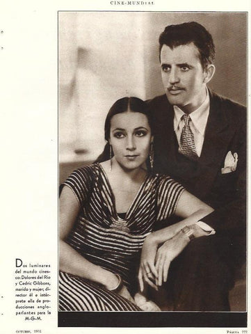 LAMINA 31824: Dolores del Rio y Cedric Gibbons