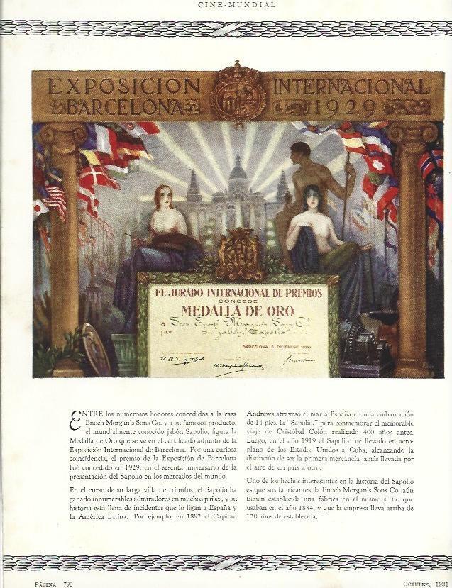 LAMINA 31830: Premio a Enoch Morgan's Sons en la Exposición de 1929 de Barcelona