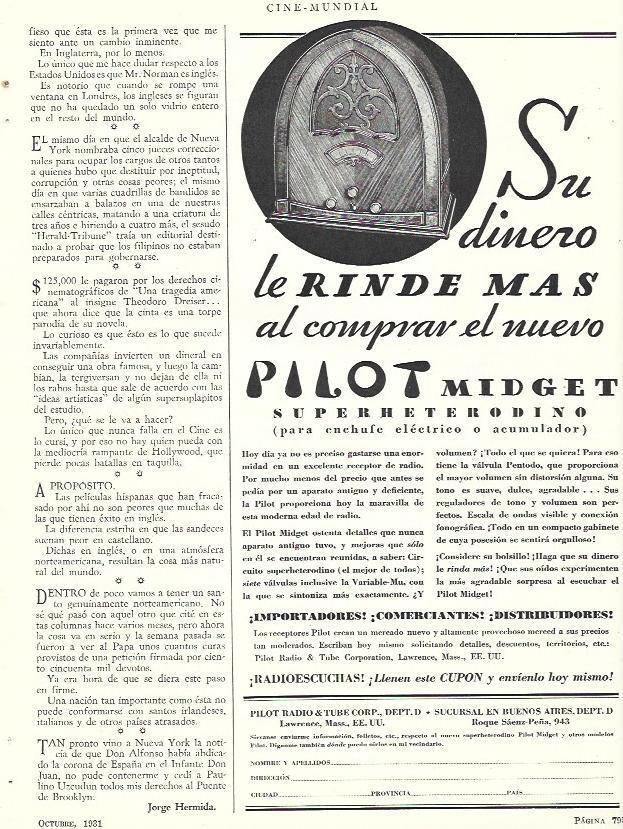 LAMINA 31833: Publicidad de Pilot Midget 