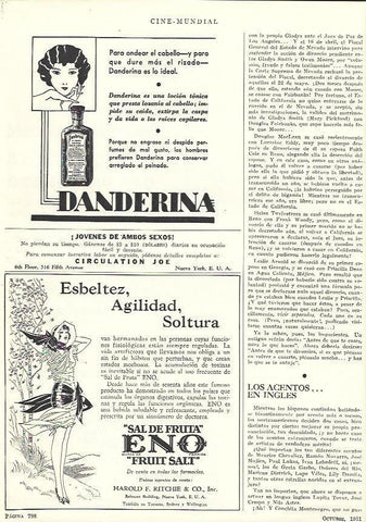 LAMINA 31834: Publicidad de Danderina y sal de fruta Eno