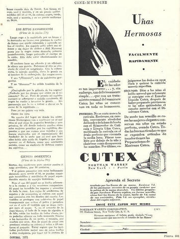 LAMINA 31836: Publicidad de Cutex para uñas