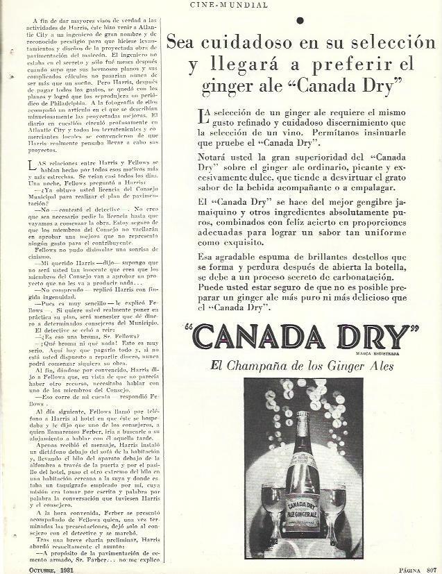 LAMINA 31839: Publicidad de bebida Canada Dry