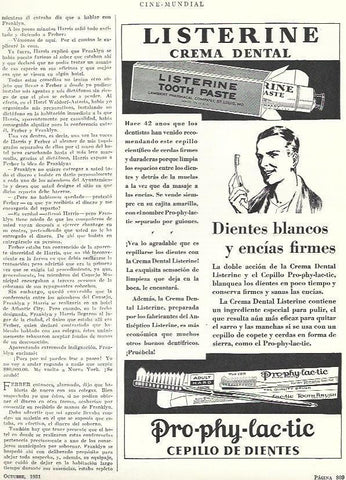 LAMINA 31840: Crema dental Listerine, publicidad