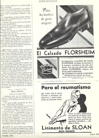 LAMINA 31841: Publicidad de calzado Florsheim y Linimento de Sloan