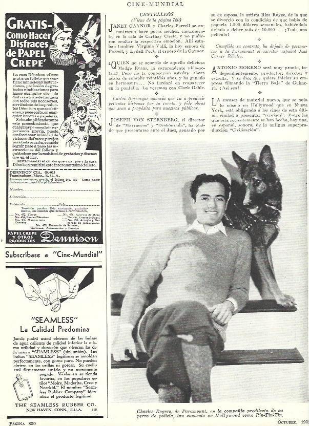 LAMINA 31845: Charles Rodgers y Rin Tin Tin