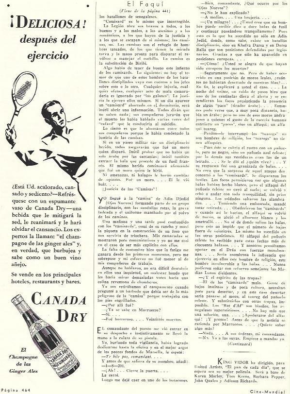 LAMINA 31796: Publicidad de champan Canada Dry
