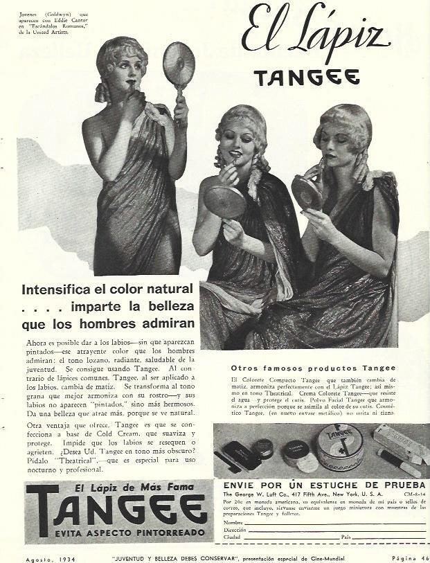 LAMINA 31799: Publicidad de lapiz de labios Tangee