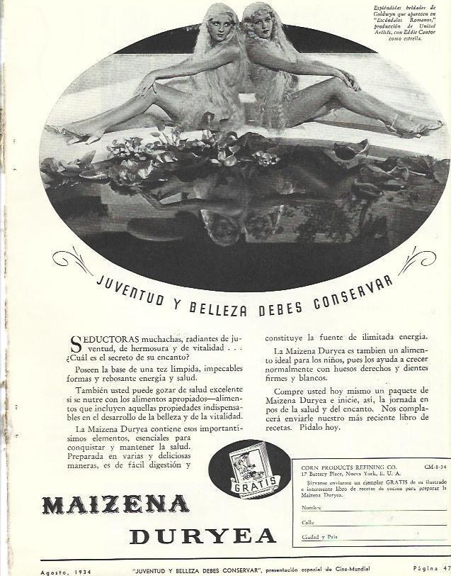 LAMINA 31800: Publicidad de Maizena Dureyea