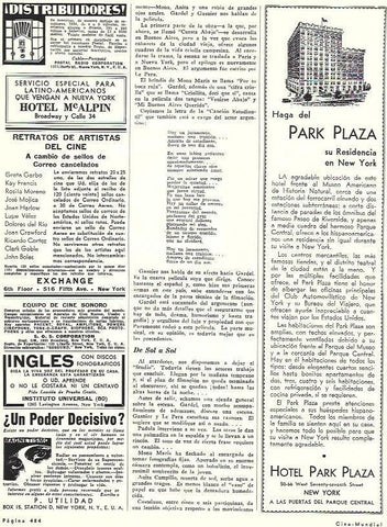 LAMINA 31806: Publicidad de Hotel Park Plaza de New York
