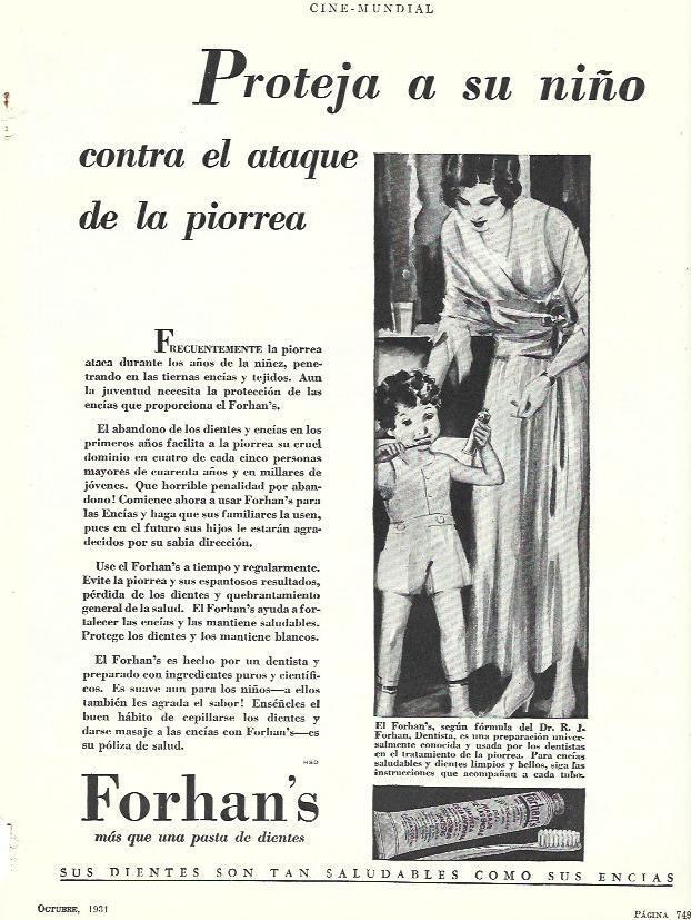 LAMINA 31810: Publicidad de pasta de dientes Forhan's