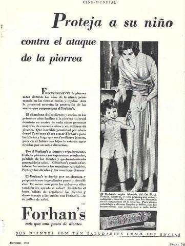LAMINA 31810: Publicidad de pasta de dientes Forhan's