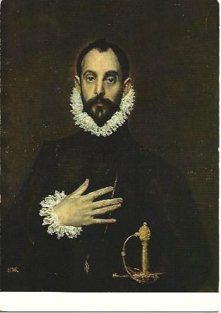 POSTAL L04811: El Caballero de la mano en el pecho, por El Greco