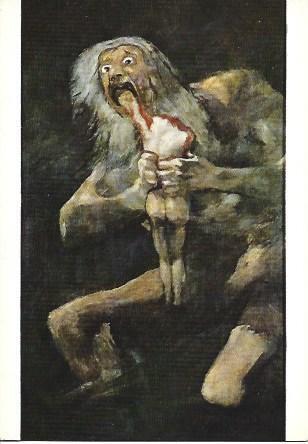 POSTAL L04818: Saturno devorando a un hijo, por Goya