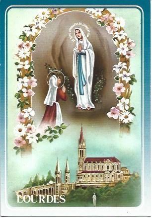POSTAL L04915: Lourdes. La Aparicion