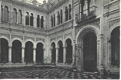 POSTAL L04707: Patio del Palacio de Arte Antiguo de la Exposicion de Sevilla de 1929