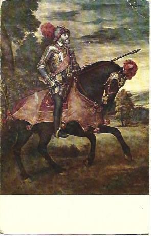 POSTAL L04803: El emperador Carlos V en Mohlberg, por Tiziano