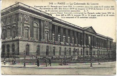 POSTAL L04773: La Colonnade del Louvre, Paris