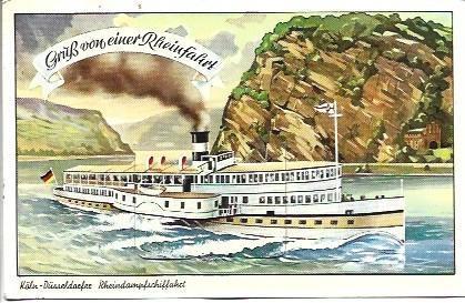 POSTAL L04770: Recuerdos de Rheinfahrt