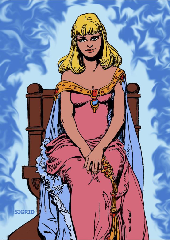 Poster DIN 4 numero 0813: Sigrid en el trono