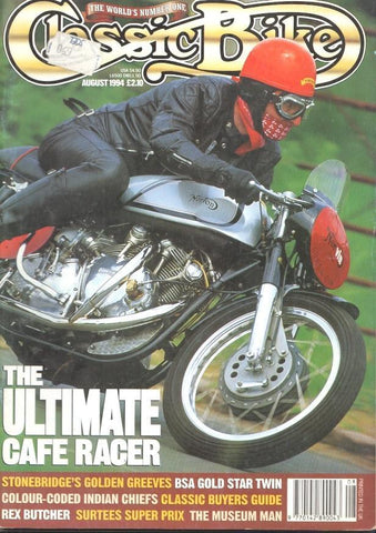 Revista, magazine: Classic Bike num 175, august 1994 - 1936 1200cc Indian Outfits, The ultimate cafe racer