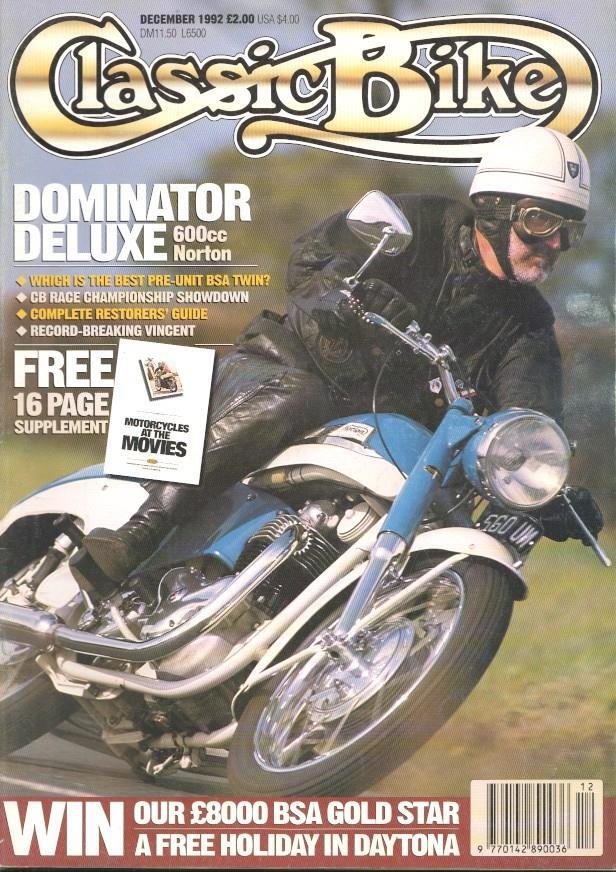 Revista, magazine: Classic Bike num 155, december 1992 - Dominator deluxe 600cc Norton
