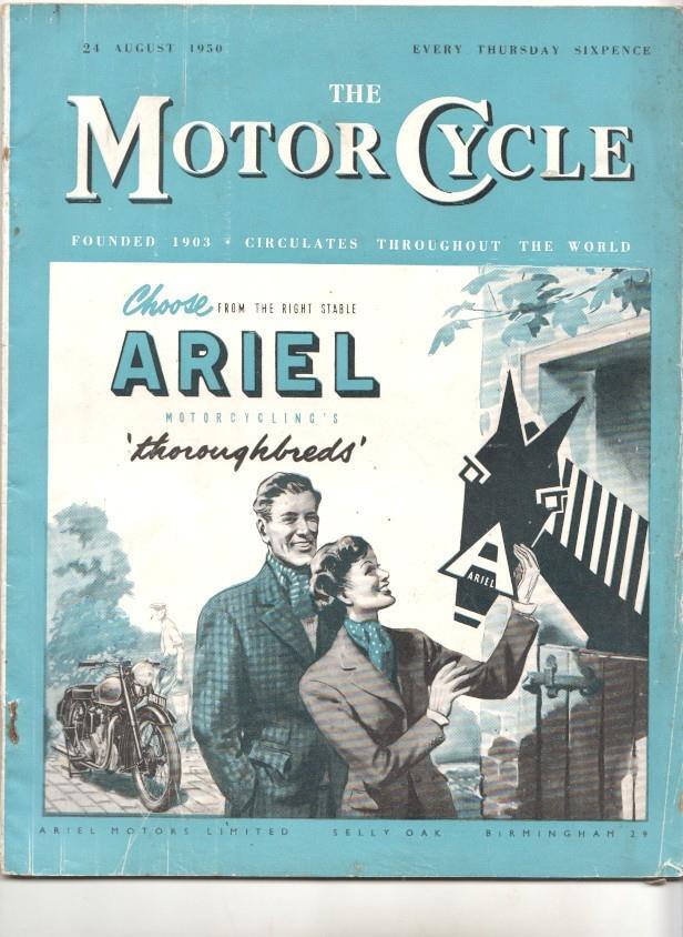 Revista: The motor Cycle, 24 august 1950 - Ariel motors limited
