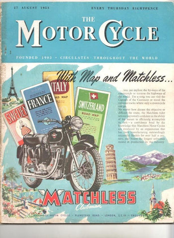 Revista: The motor Cycle, 27 august 1953 - The 347 c.c. A.J.S. and Matchless