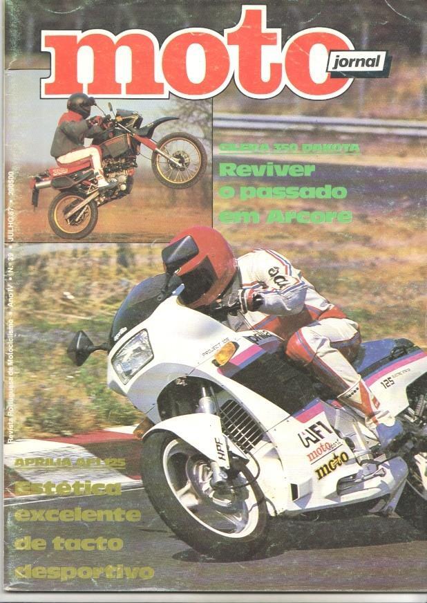 Revista: Motojornal num 39, julio 1987, Gilera 350 Dakota, Aprilia AF1 125