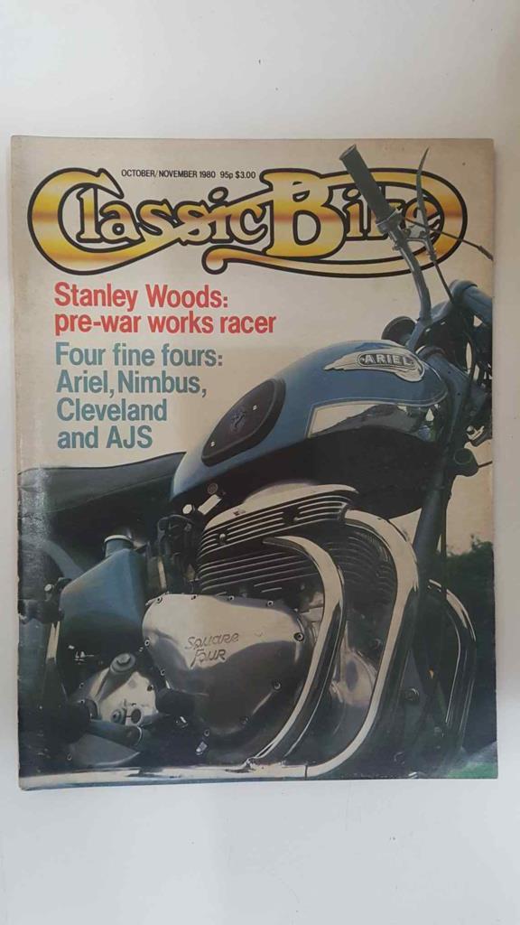 Revista, magazine: Classic Bike October/November 1980. Stanley Woods pre-war works racer. Pagina central ilustracion de AJS