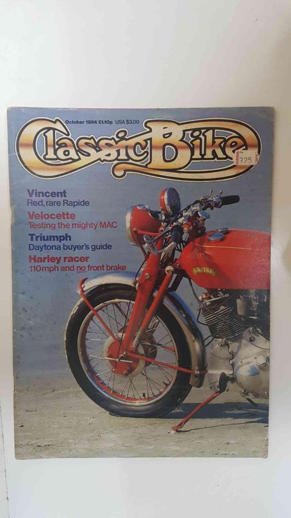 Revista, magazine: Classic Bike num 57, October 1984 - Portada 1951 1000cc Vincent Red y poster del mismo en las paginas centrales